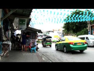 Vehicles moving on freeway in Bangkok, Thailand