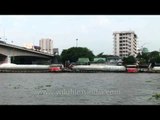 A cargo barge on the river at Bangkok, Thailand