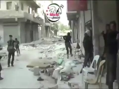 Recent video shows Syrian rebels using slingshots as weapons