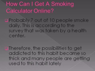 Smoking calculator