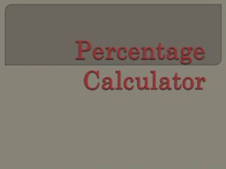 Percentage Calculator