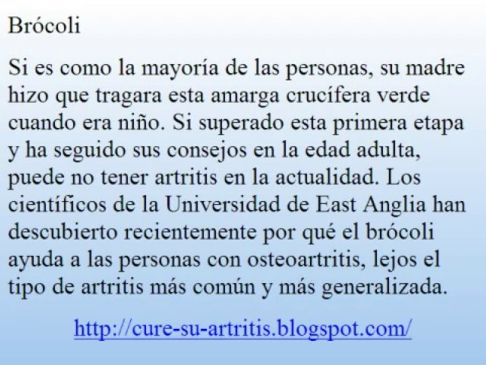 Cure su Artritis - 4 Alimentos para Curar la Artritis