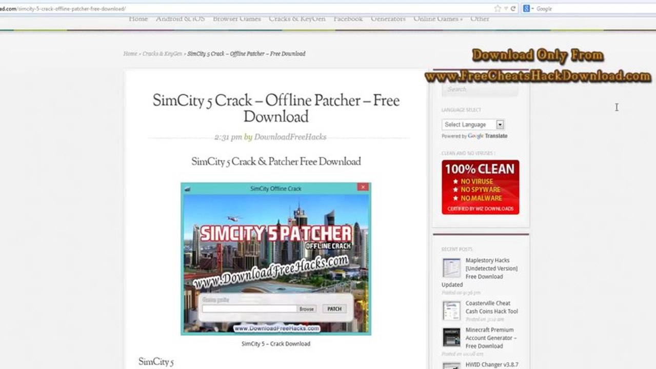 SimCity 5 Crack Updated 2013 (Free Download)