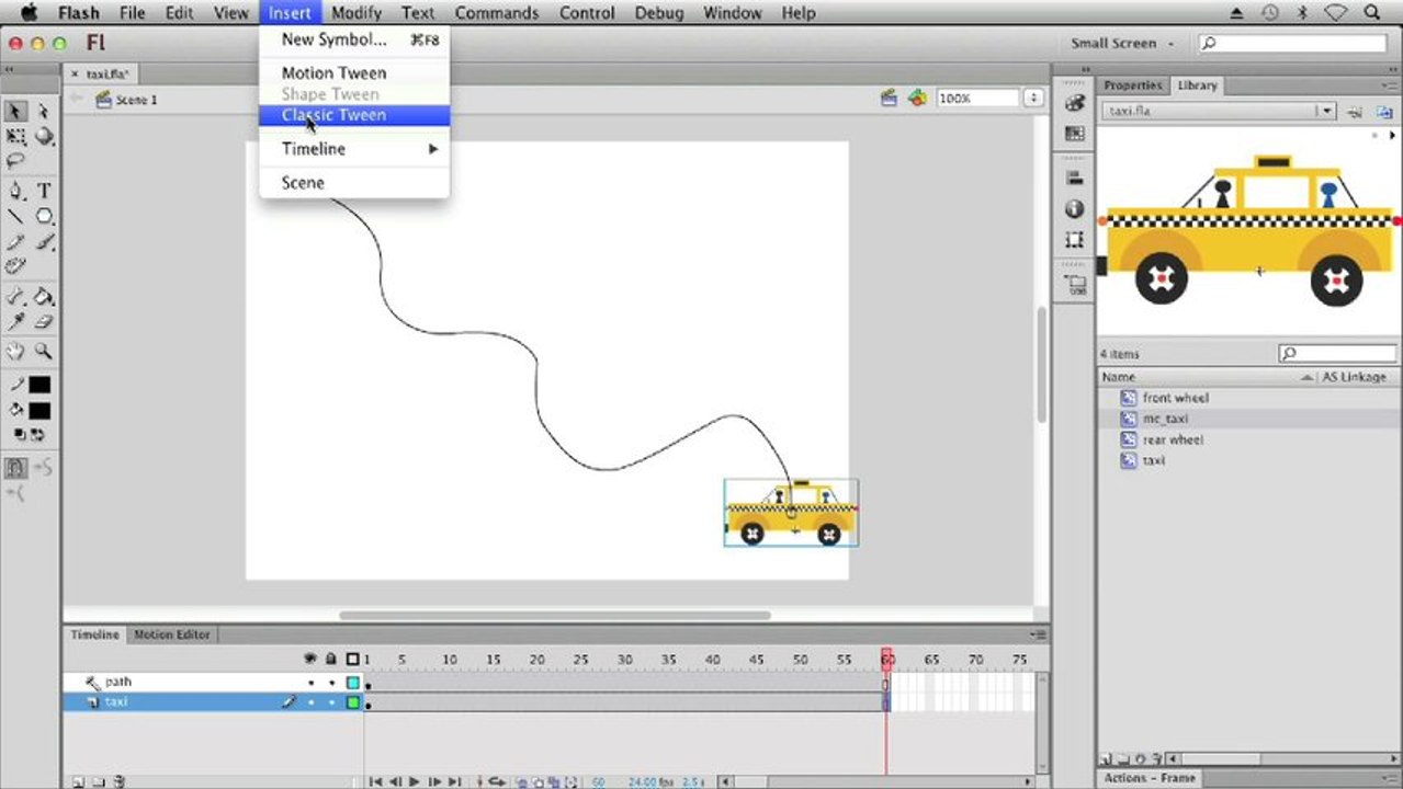 6.6. Using Motion Tweens and Creating a Motion Tween along a Path