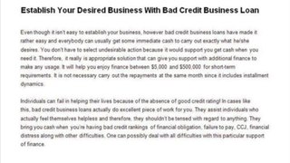 Bad Credit Business Loans Support Quick Growth Of A Business