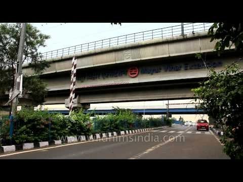 The road outside the Mayur Vihar Extension Metro Station