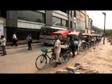 Rickshawalas waiting for commuters outside Azadpur metro station