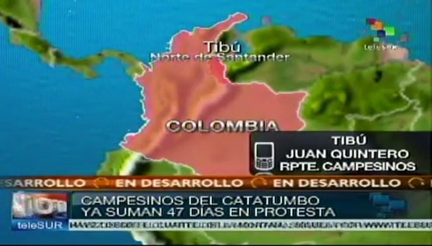 Represión de la policía colombiana a campesinos del Catatumbo