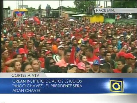 Crean Instituto de Altos Estudios del Pensamiento de Hugo Chávez