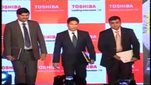 Sachin Tendulkar launches new laptops of Toshiba at Mumbai