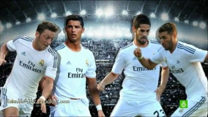 the front of Ancelotti Cristiano Ronaldo Ozil Benzema Isco
