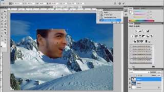 Tutorial Photoshop CS FotoMontaje de un rostro en perfil en una montaña