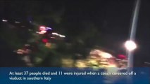 Italy-at least 37 dead after bus plunges into ravine