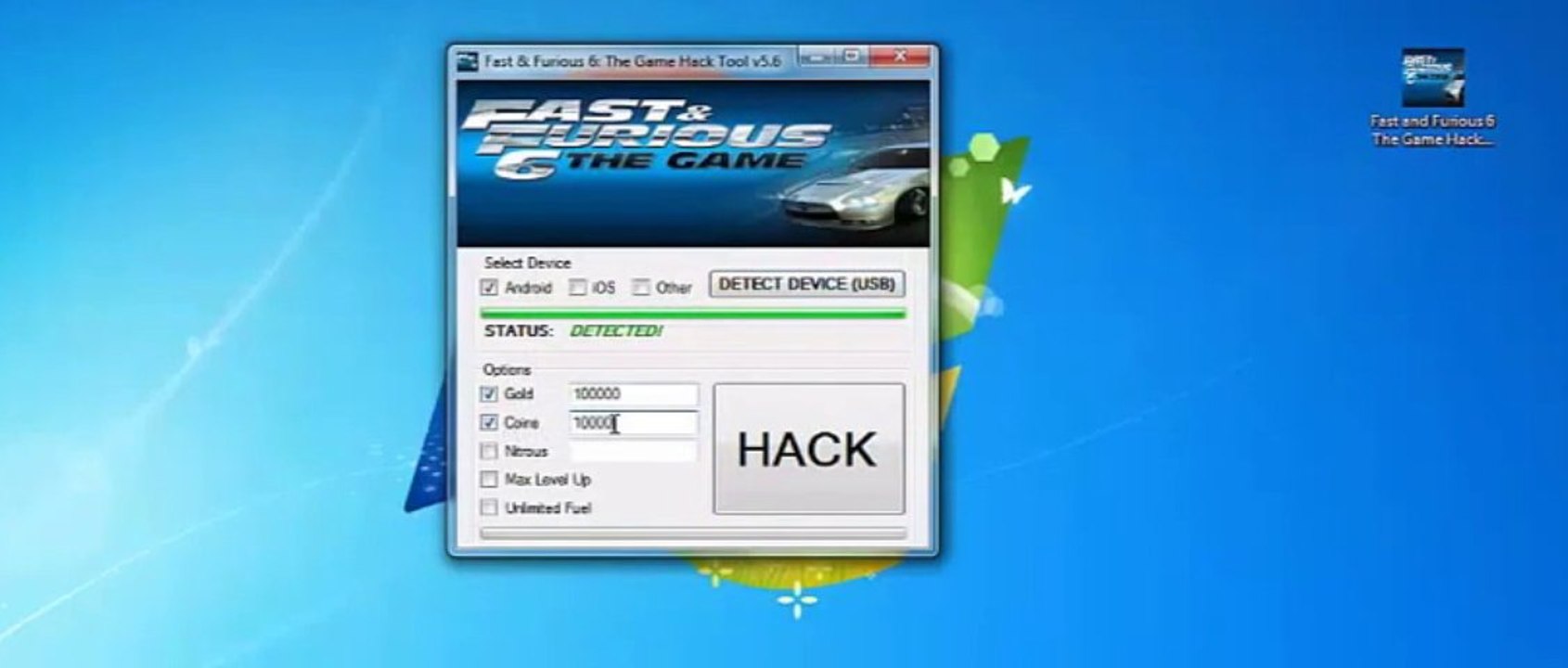 FREE Fast and Furious 6 Hack Cheat 2013 Free Gold, Coins