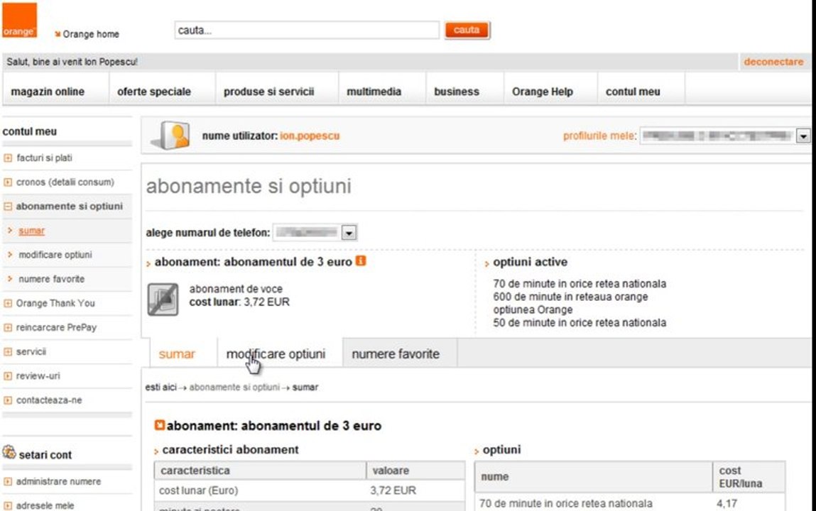 contul tau Orange: cum activezi optiuni pentru abonamentul tau