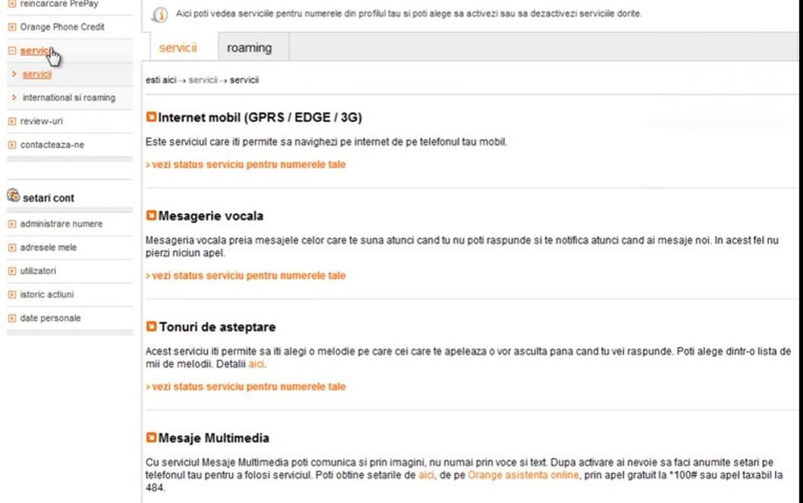 contul tau Orange: cum activezi si dezactivezi servicii in contul tau PrePay