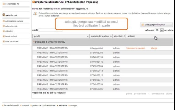contul tau Orange: cum adaugi sau stergi utilizatori din contul tau PrePay