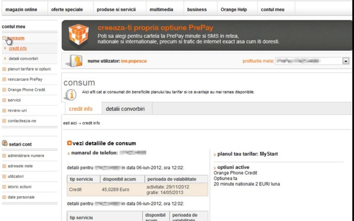contul tau Orange: cum vezi cat credit mai ai