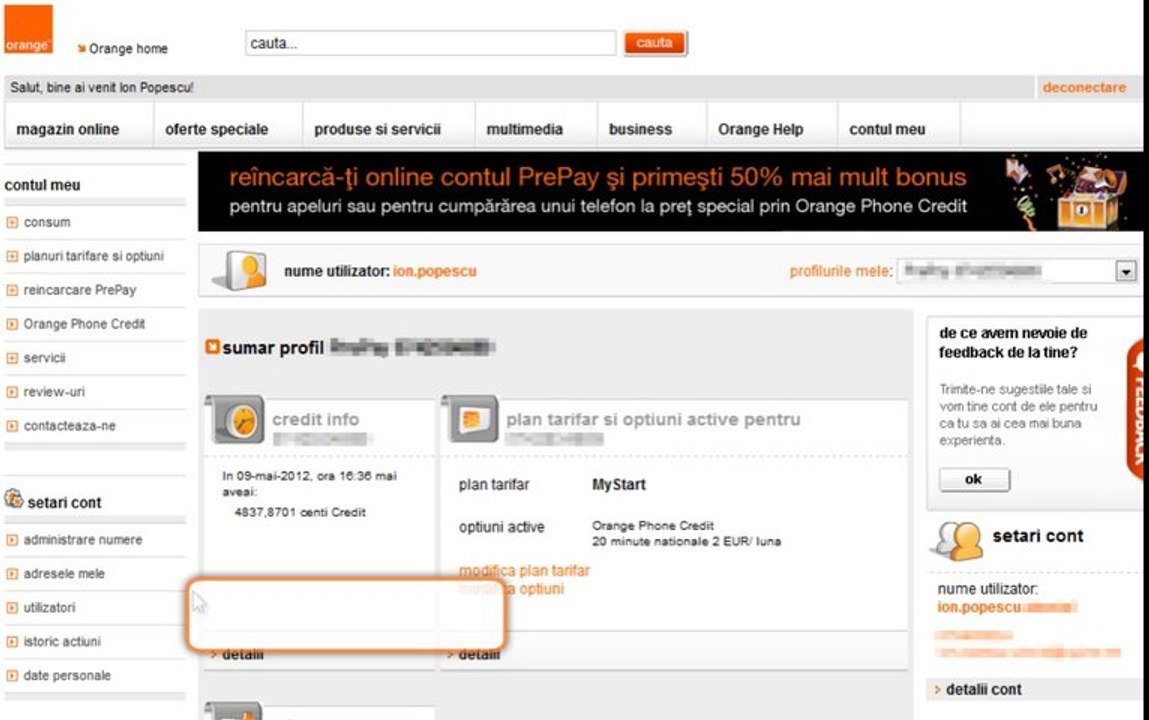 contul tau Orange: cum vezi istoricul actiunilor din contul tau PrePay