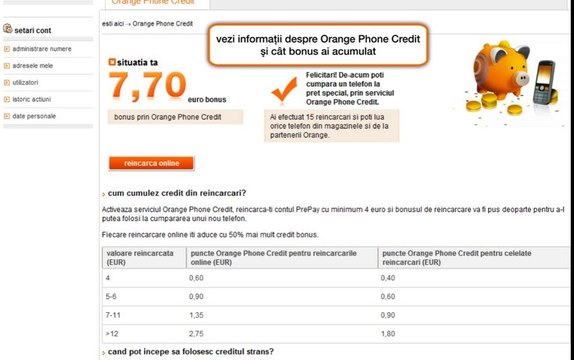 contul tau Orange: vezi cat bonus ai acumulat prin Orange Phone Credit