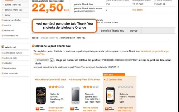contul tau Orange: vezi telefoanele disponibile pentru tine prin Orange Thank You