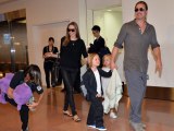 Brad Pitt and Angelina Jolie arrive with their kids in Japan