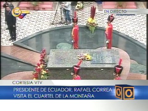 Maduro y Correa visitan el Cuartel de la Montaña donde reposan restos de Chávez