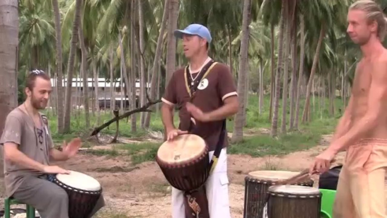 African Djembe rhythms Zaouli Kuku break (aka Zaouli 2), Kuku djembe solo & Zaouli slow motion
