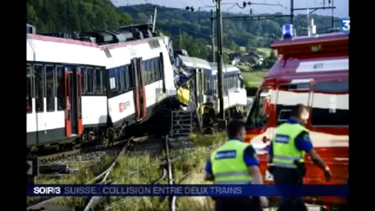 Suisse : collision entre deux trains