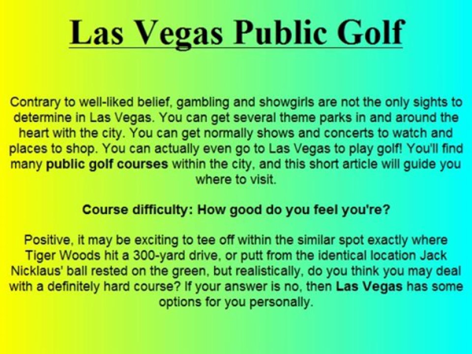 Las Vegas Public Golf