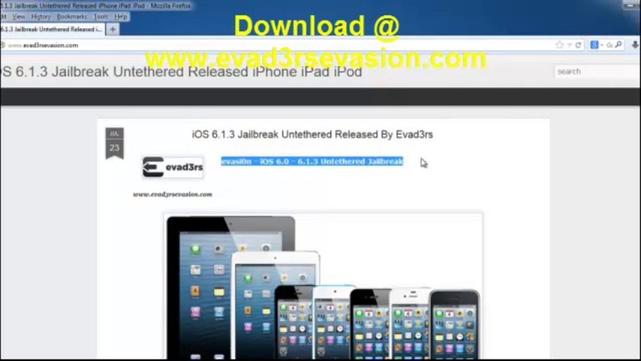 HowTo iOS 6.1.3 Jailbreak iPhone iPad iPod Final Releases