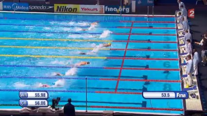 Finale 100m pap (F) - ChM 2013 natation