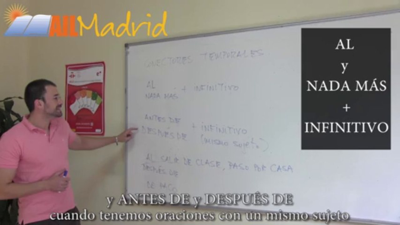 Learn Spanish Online Free - Level: A2 - Time Connectors (infinitive)