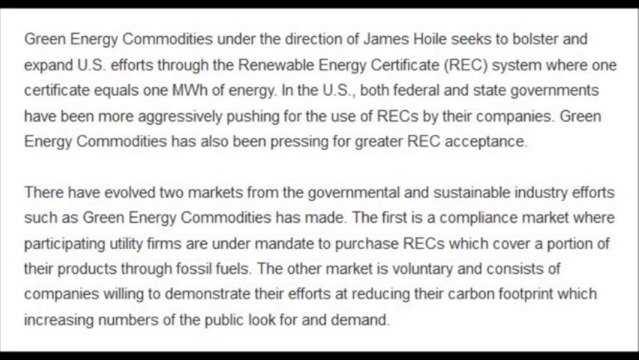 Green Energy Commodities - Leading the way for RPS system