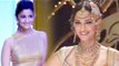 Bollywood actresses walk the ramp at a fashion show