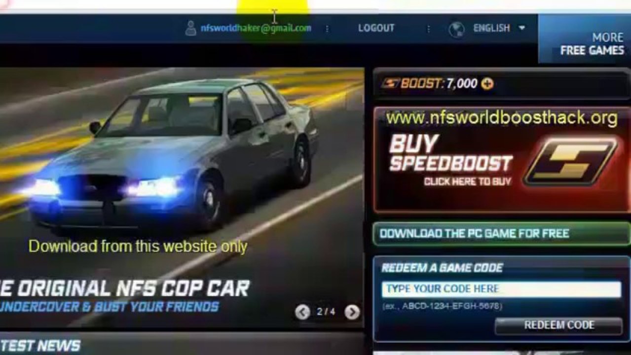Need For Speed World Boost Generator