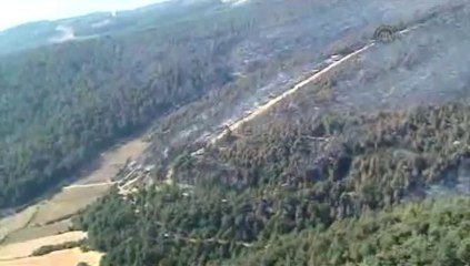 Yangın sonrası havadan görüntülendi