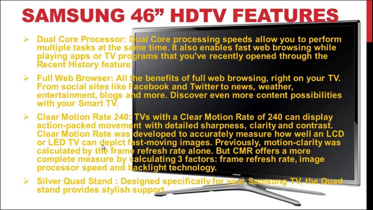 Samsung UN46F6300 46-Inch 1080p 120Hz Slim Smart LED HDTV|Samsung 46" Slim Smart LED HDTV|Discounted