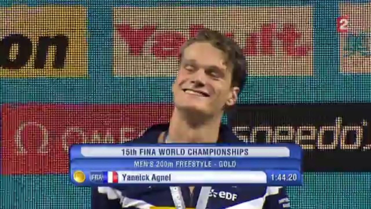 Podium 200m NL (H) - ChM 2013 natation (Agnel)