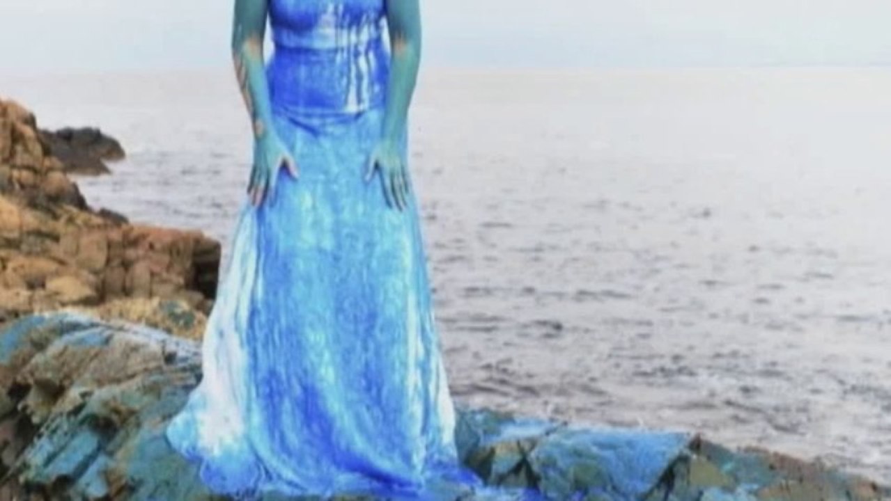 Bride on fire for photo shoot