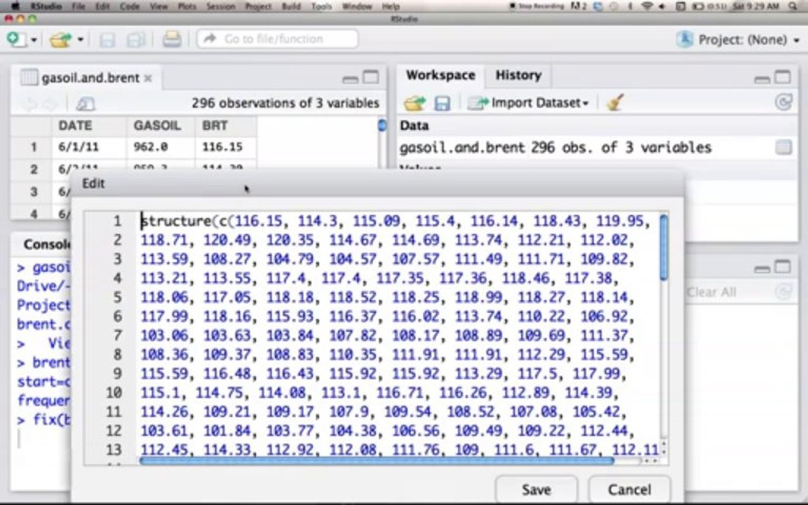 time series via ts class