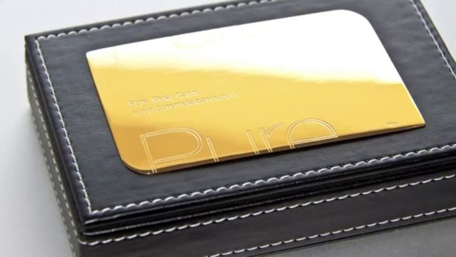 Gold and Brass Business Cards by Pure Metal Cards