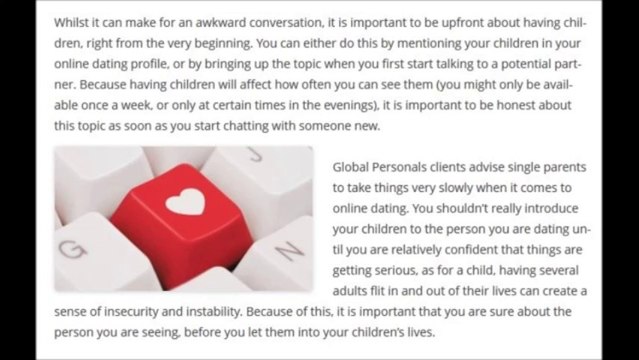 Global Personals - Single parent dating advice