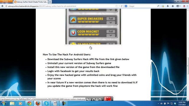Subway Surfers Hack Get Unlimited Amount of Subway Surfers Coins/Keys/Upgrades [Works with all updated versions]