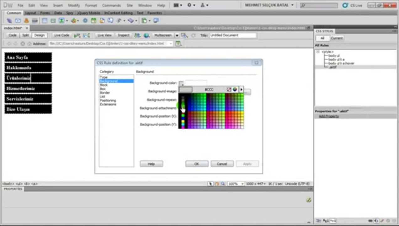 Css Dersleri 1 - Web Tasarım Dersleri