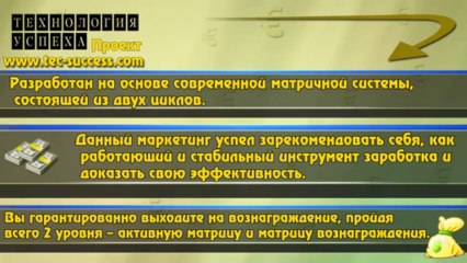 Проект Технология успеха (Tec-Success) Tec-Success.ru. Маркетин план матричной программы