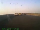Motorcycle driver filming his own high speed sever accident!! Russian highway impressive crash...