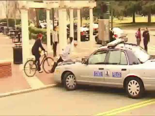 Cop Car Runs Over Skateboarder!!!