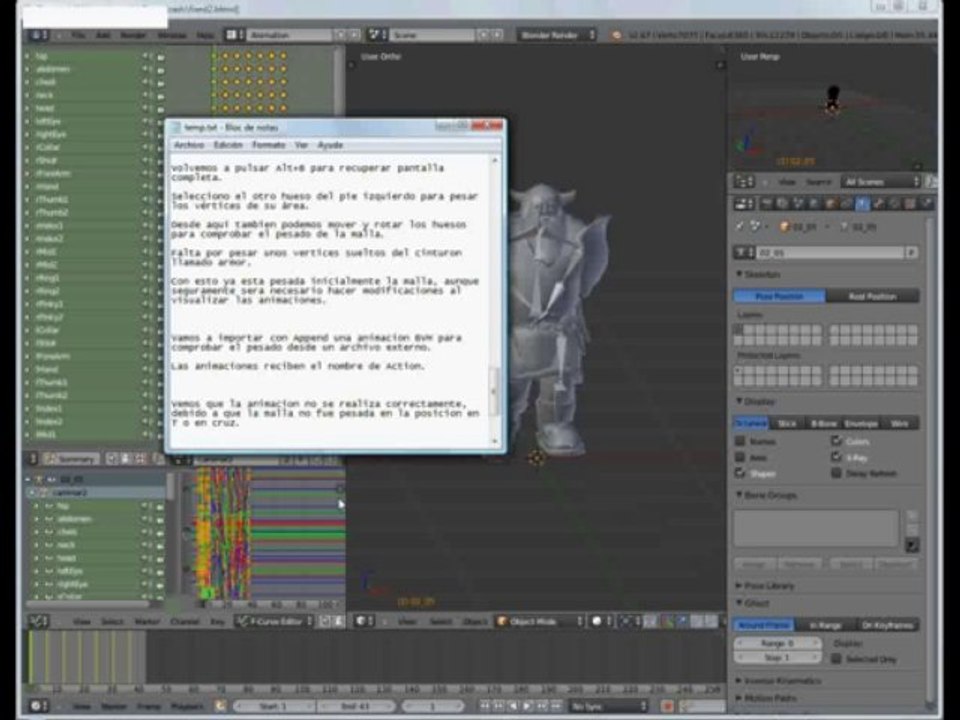 Blender-Esqueletizado y pesado BVH