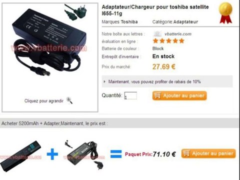 Batterie toshiba satellite l655-11g,Adaptateur/Chargeur pour toshiba satellite l655-11g